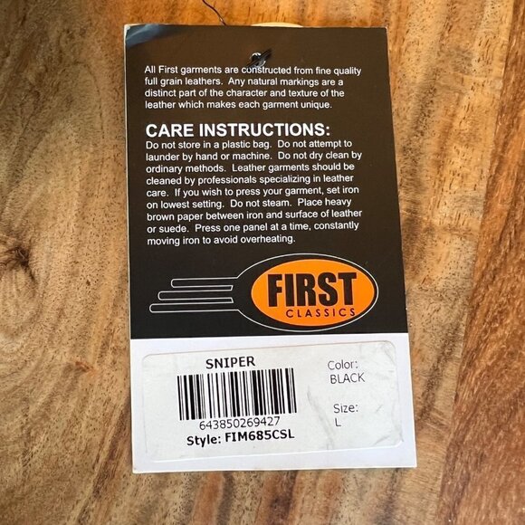 NWT First Classics Black Leather Vest B - Picture 4 of 10